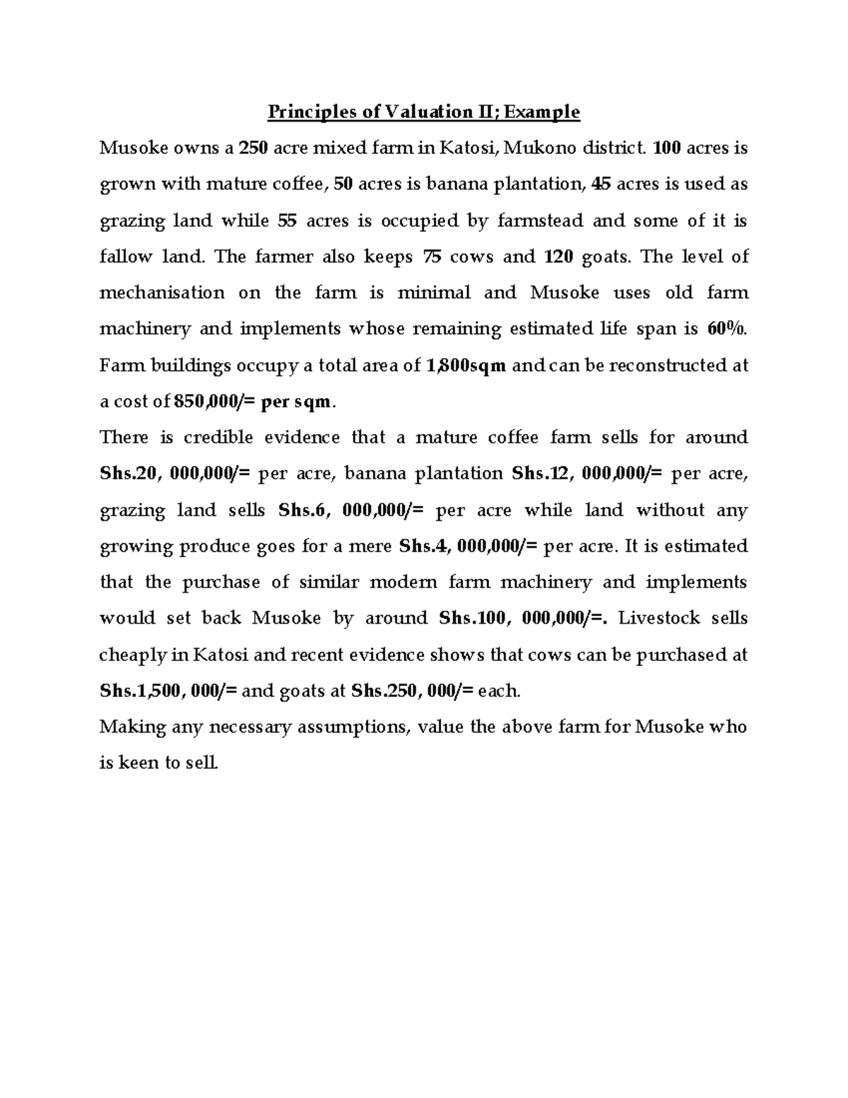 Valuation example - Help me with some working - Principles of Valuation ...
