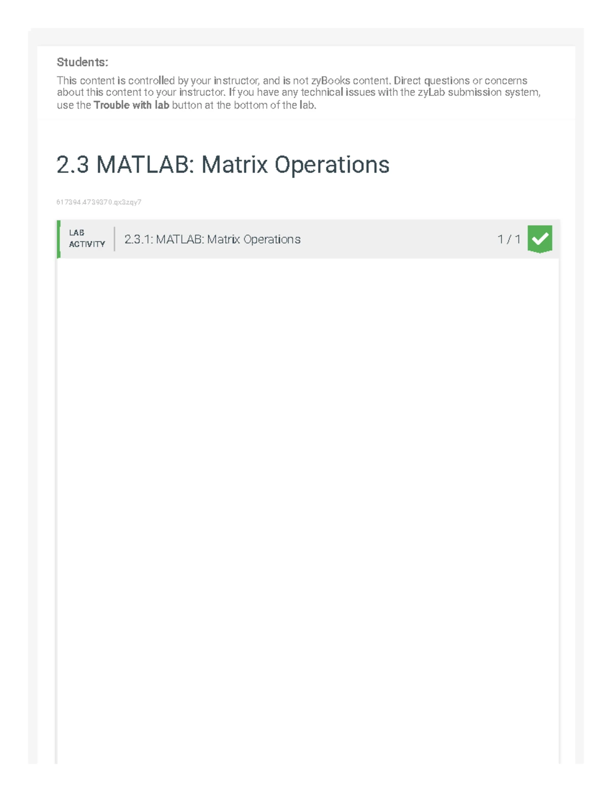 MATLAB LAB ACTIVITY 4.10: Change of Coordinates Matrix Analysis - Studocu