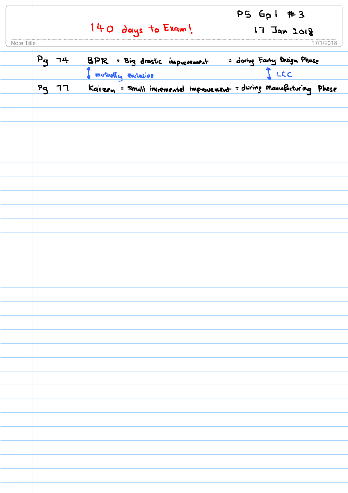 P5 Lesson Lecture Notes: Current Developments & Cost Management - Studocu