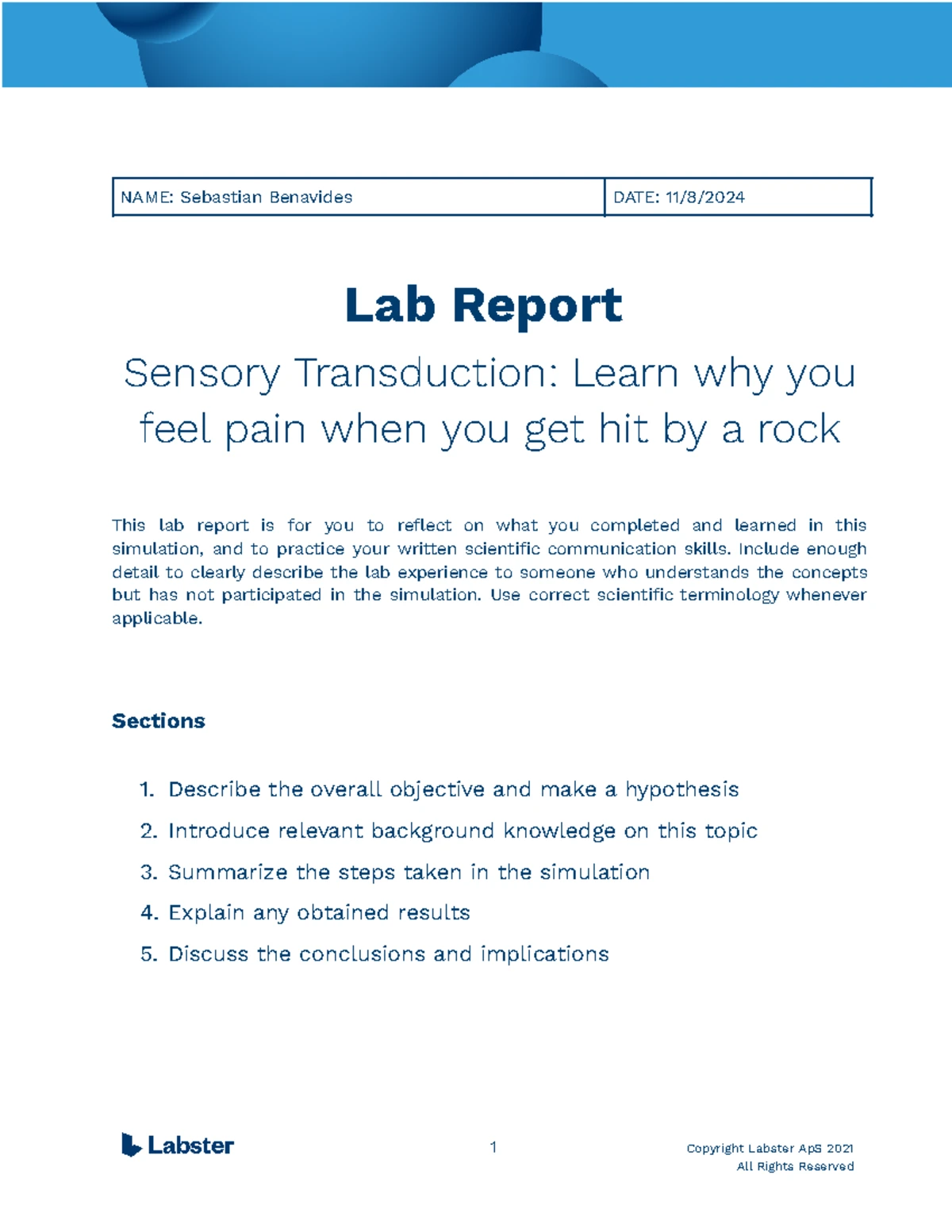 Lab Report: Hematology Simulation on Blood Disorders Analysis - Studocu
