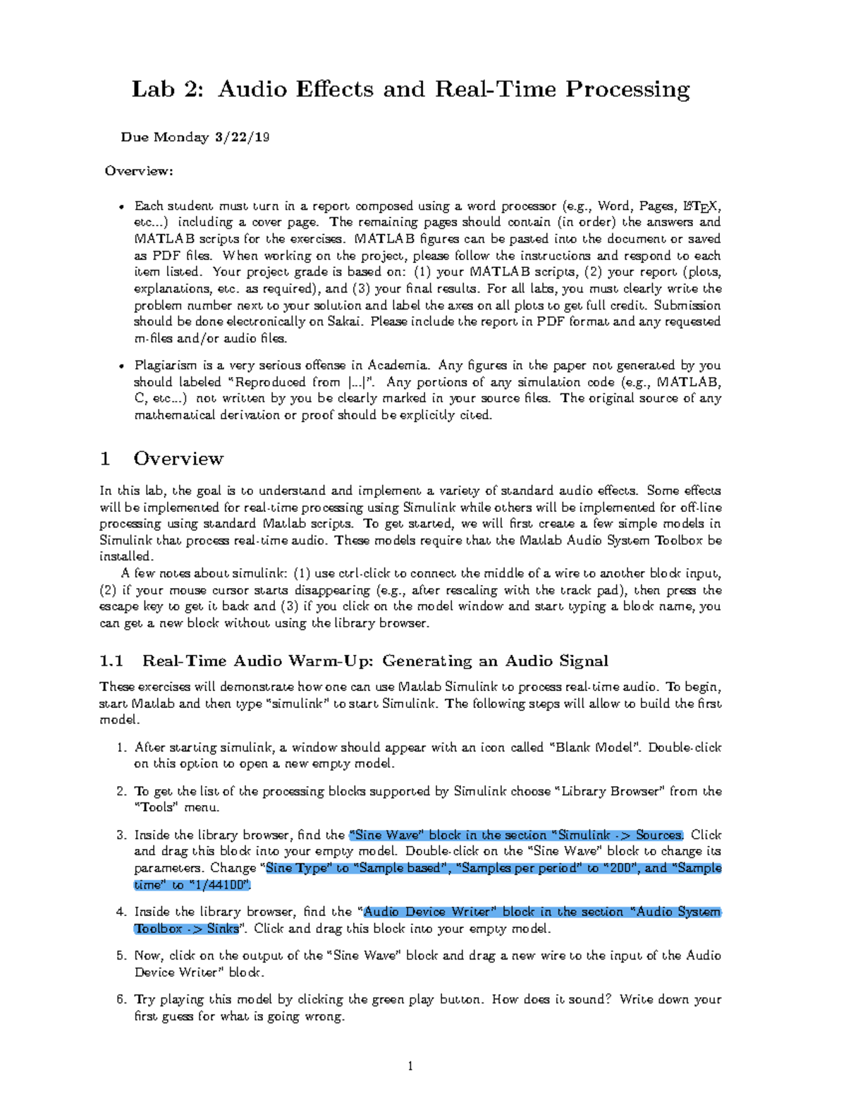 Lab 2: Audio Effects & Processing Report Submission Guidelines - Studocu