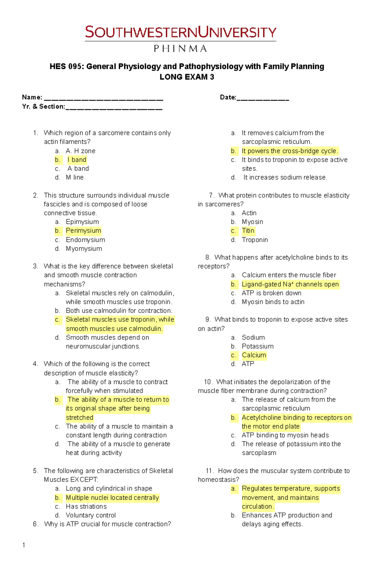 HES 095: General Physiology & Pathophysiology LONG EXAM 3 Notes - Studocu