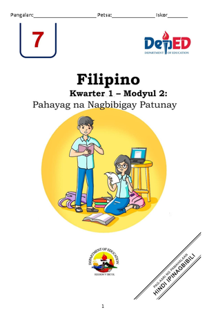 G7 ESP Q1 M2 - Modules - 7 Edukasyon sa Pagpapakatao Kwarter 1 - Modyul ...