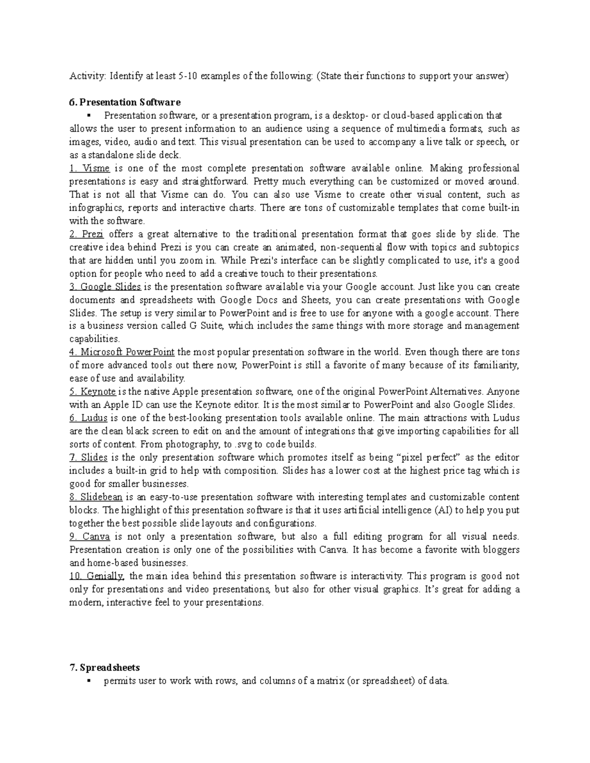 Computer Activity 2 - Hardware and software in LITIE ICT subject first ...