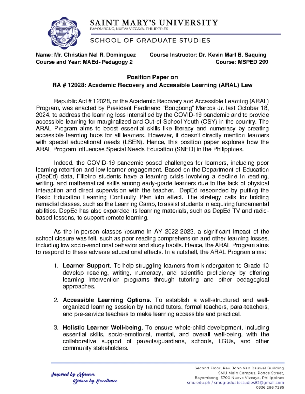 Reflection Paper on Models of Disability - MSPED 2 00 - Studocu