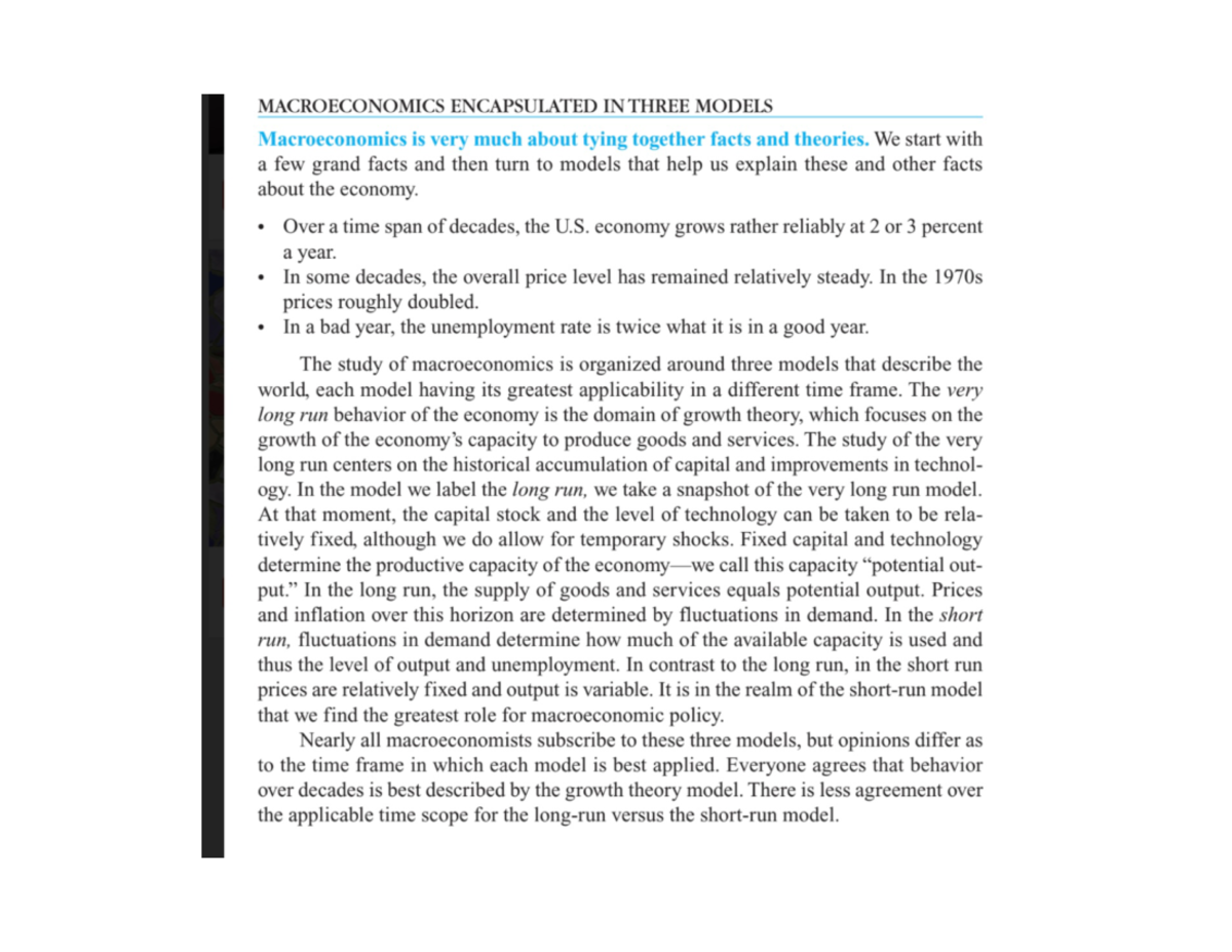 Macroeconomics: Insights from 3 Key Models Explained - Studocu
