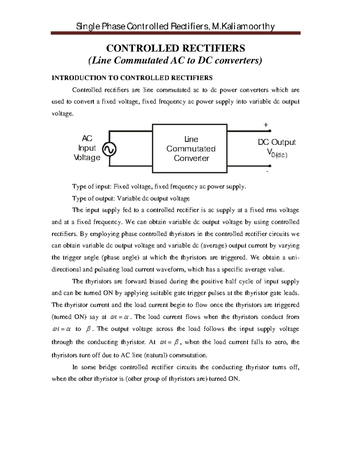 9921 Lecture 04 - Analysis of Controlled Full-Wave Rectifiers - Studocu