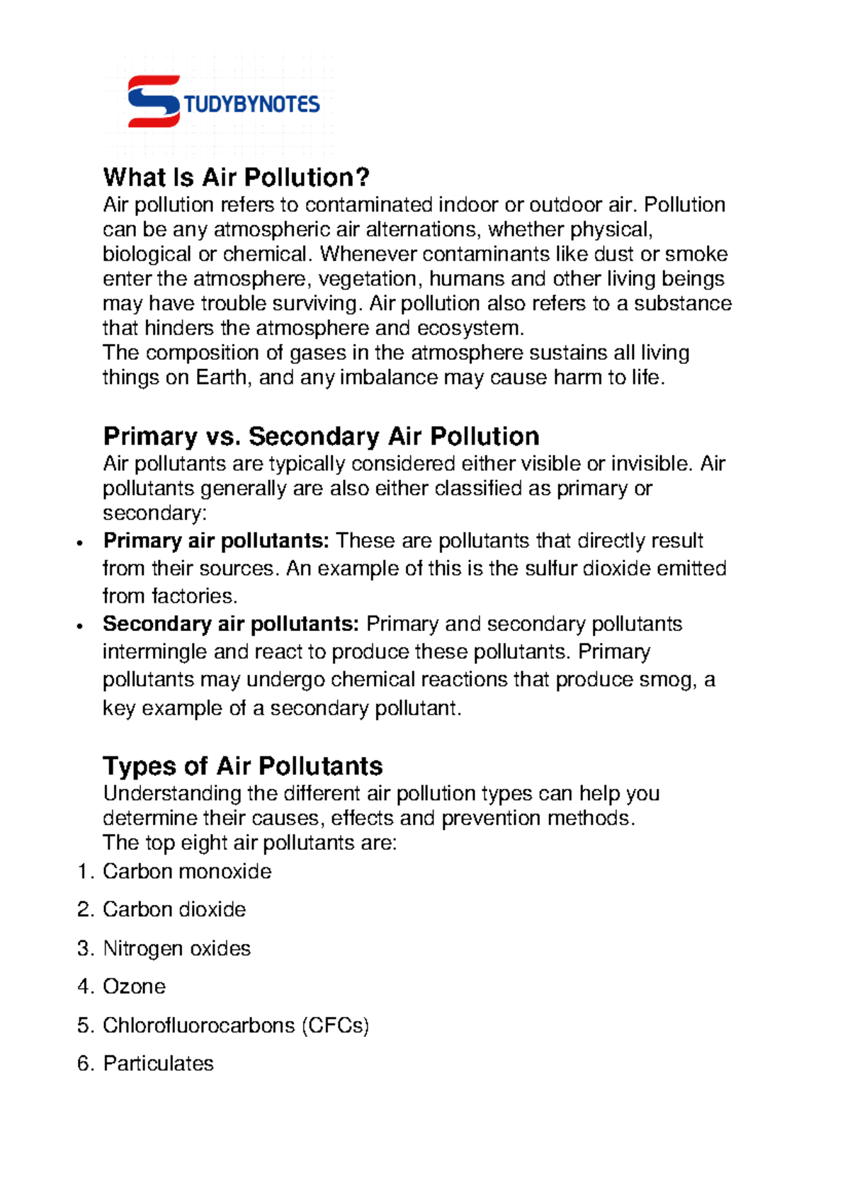 Evs-Unit-5 - Effective note - What Is Air Pollution? Air pollution ...