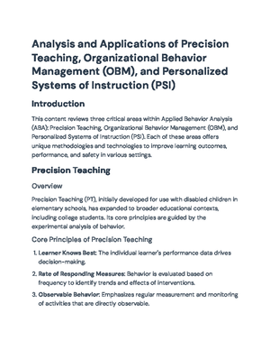 Applied Behavior Analysis: The 7 Dimensions Explained (Class 609) - Studocu