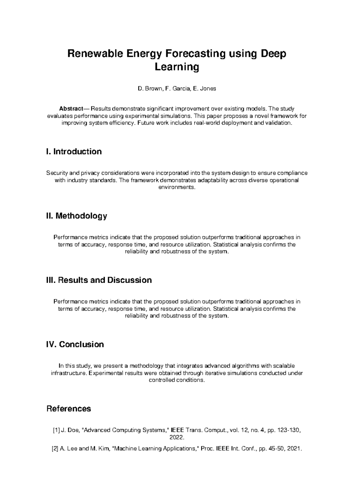 Renewable Energy Forecasting with Deep Learning: A Novel Framework ...