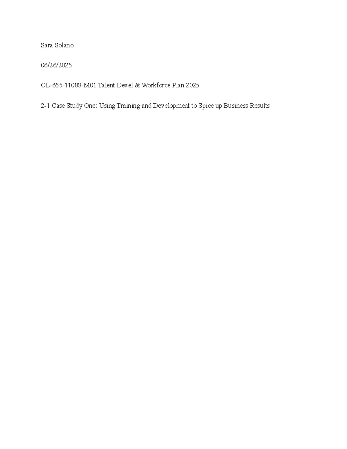 HR 2025 Workforce Development Plan: Southwest Airlines Case Study - Studocu