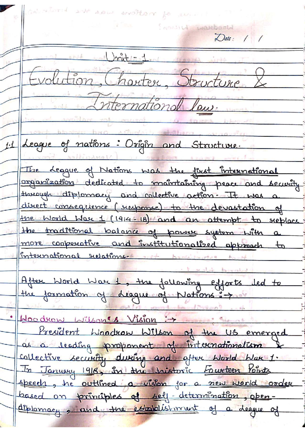 Unit 1: Evolution and Structure of International Law and the UN - Studocu