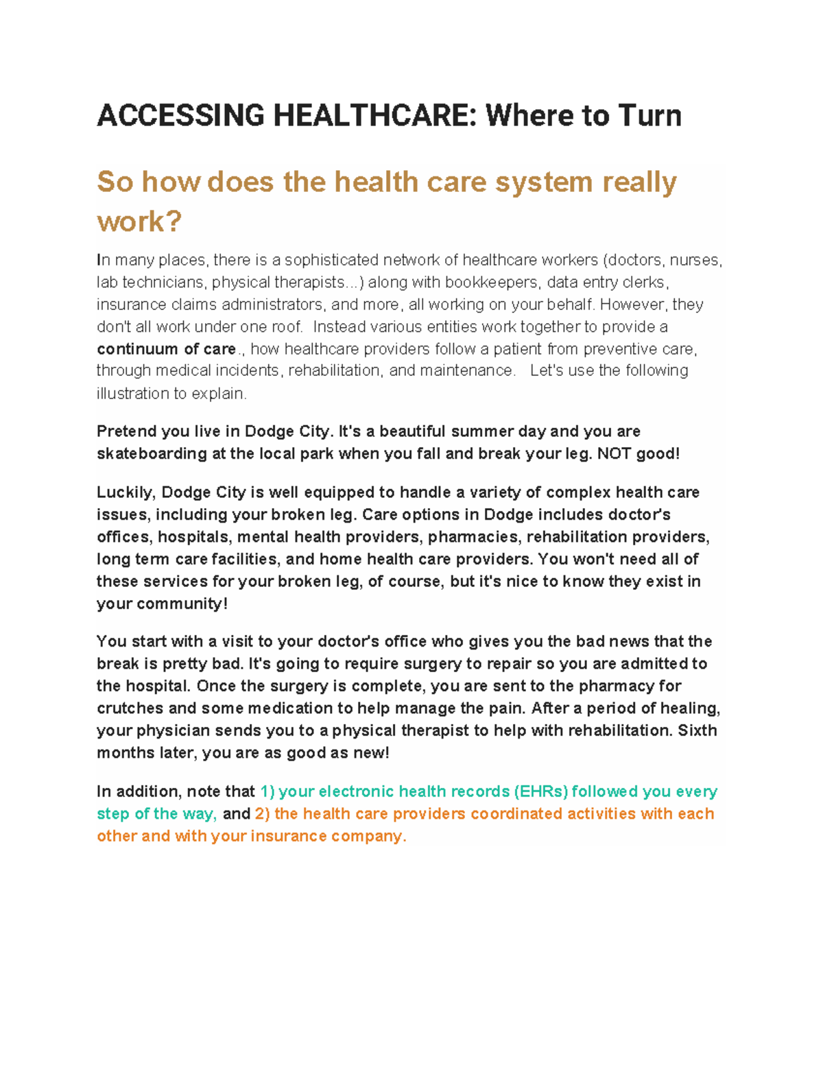 Accessing Healthcare: Understanding Community Support & Resources - Studocu