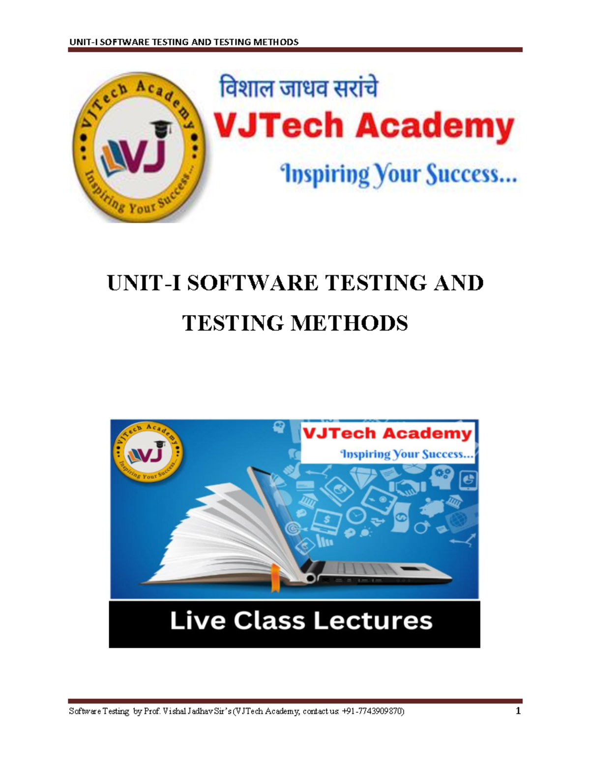 SOFTWARE TESTING AND TESTING METHODS - UNIT 1 Overview - Studocu