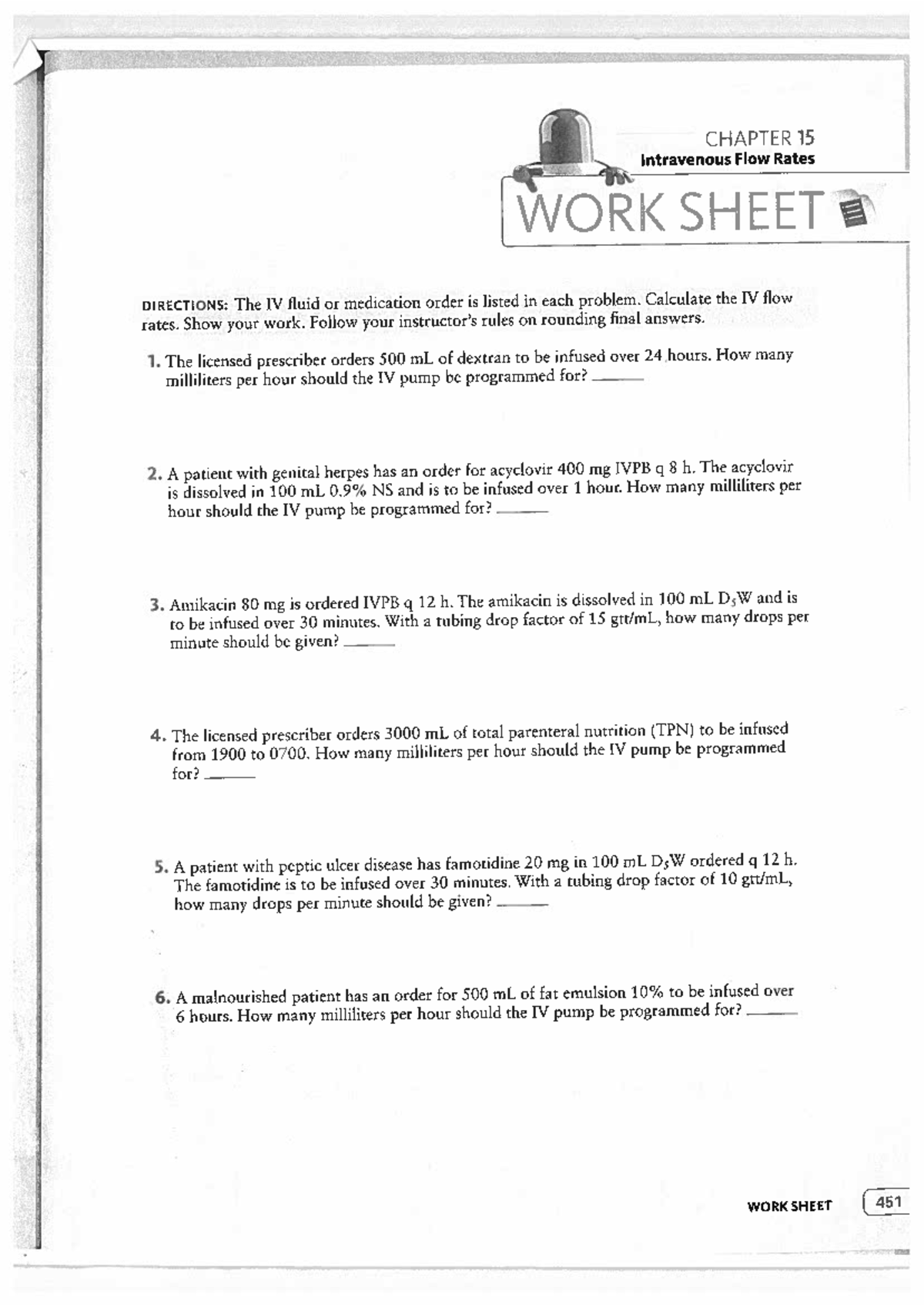 Midterm Exam: IV Flow Rate Calculation Practice Questions and Answers ...
