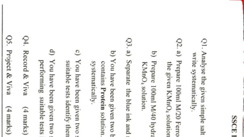SSCE Chemistry Practical Exam (043): Sample Paper Analysis - Studocu