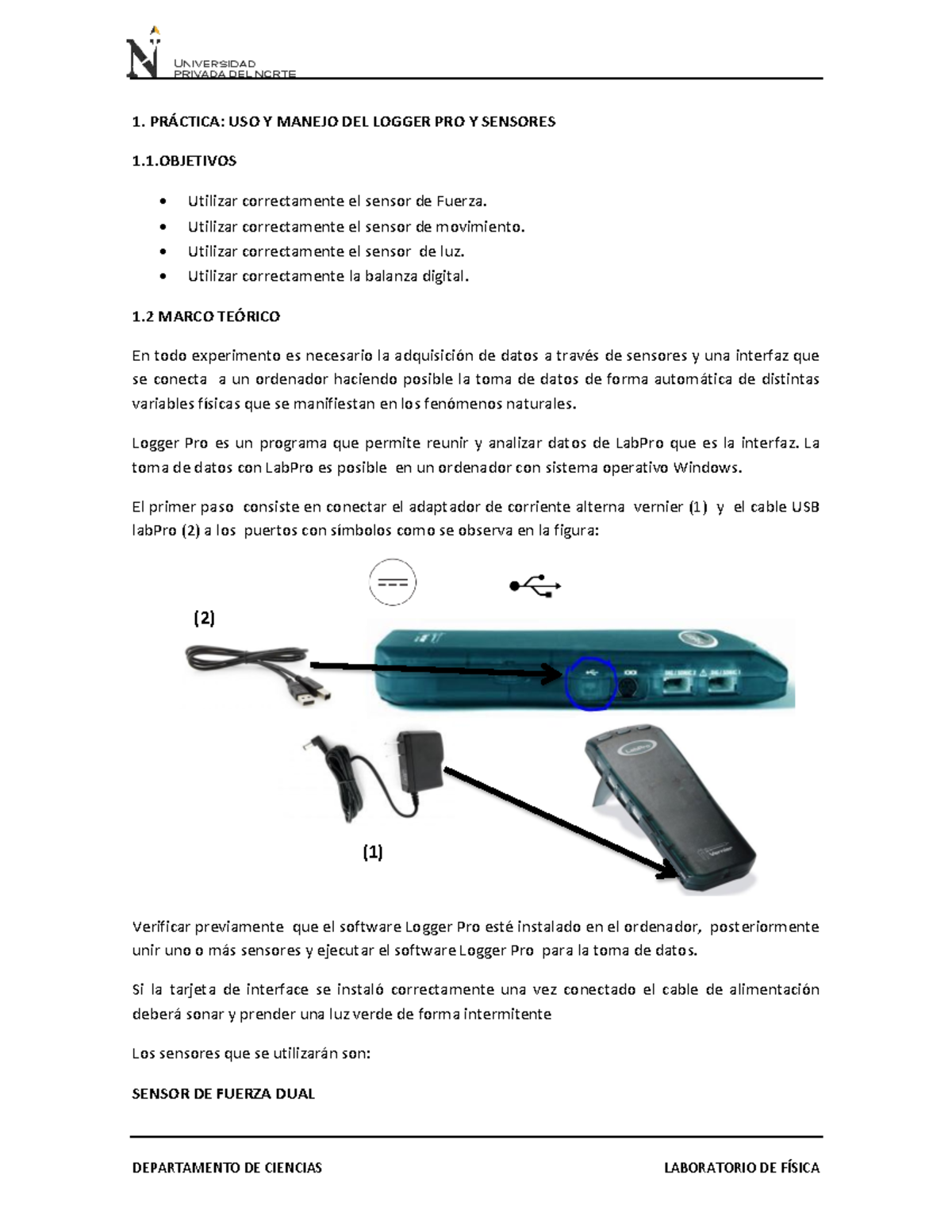 357911053 1 1uso y Manejo Del Logger Pro y Sensores 1 - 1. PRÁCTICA ...