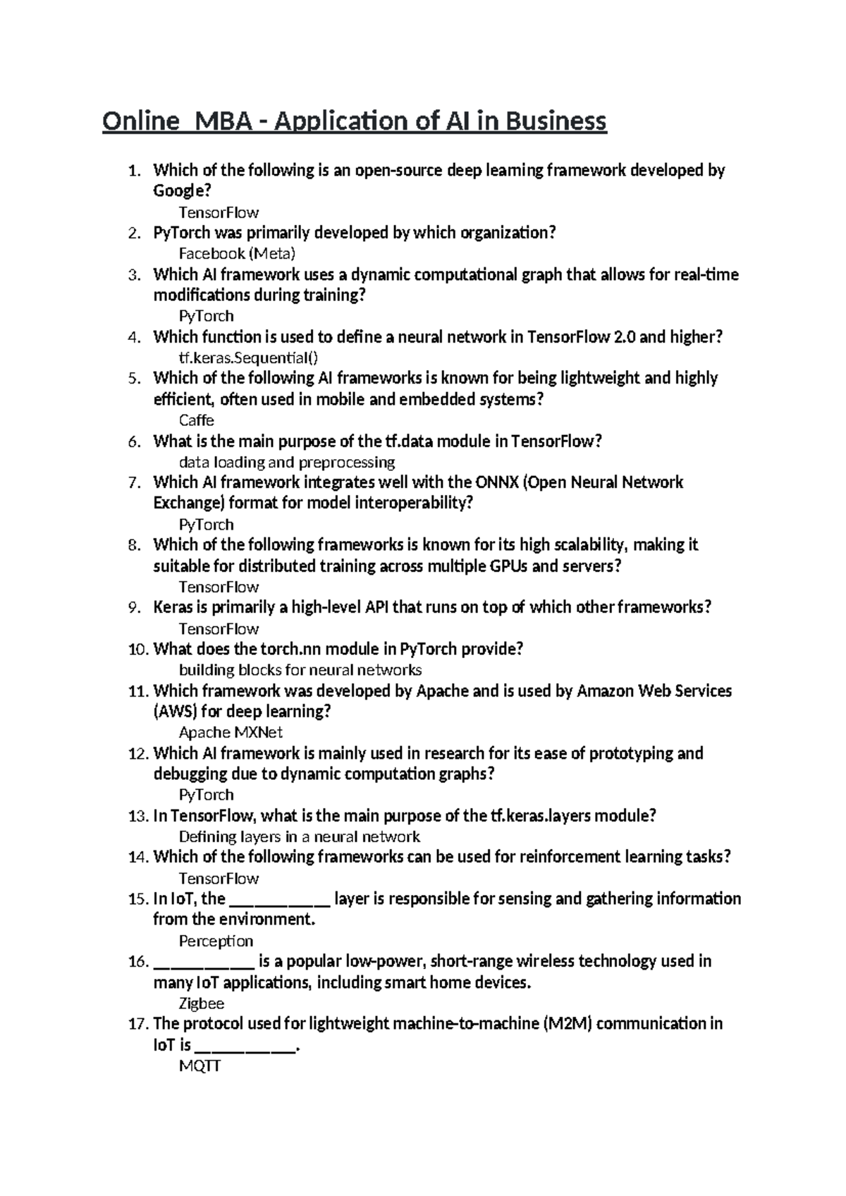 Online_MBA AI & ML Application Notes for Business - Studocu