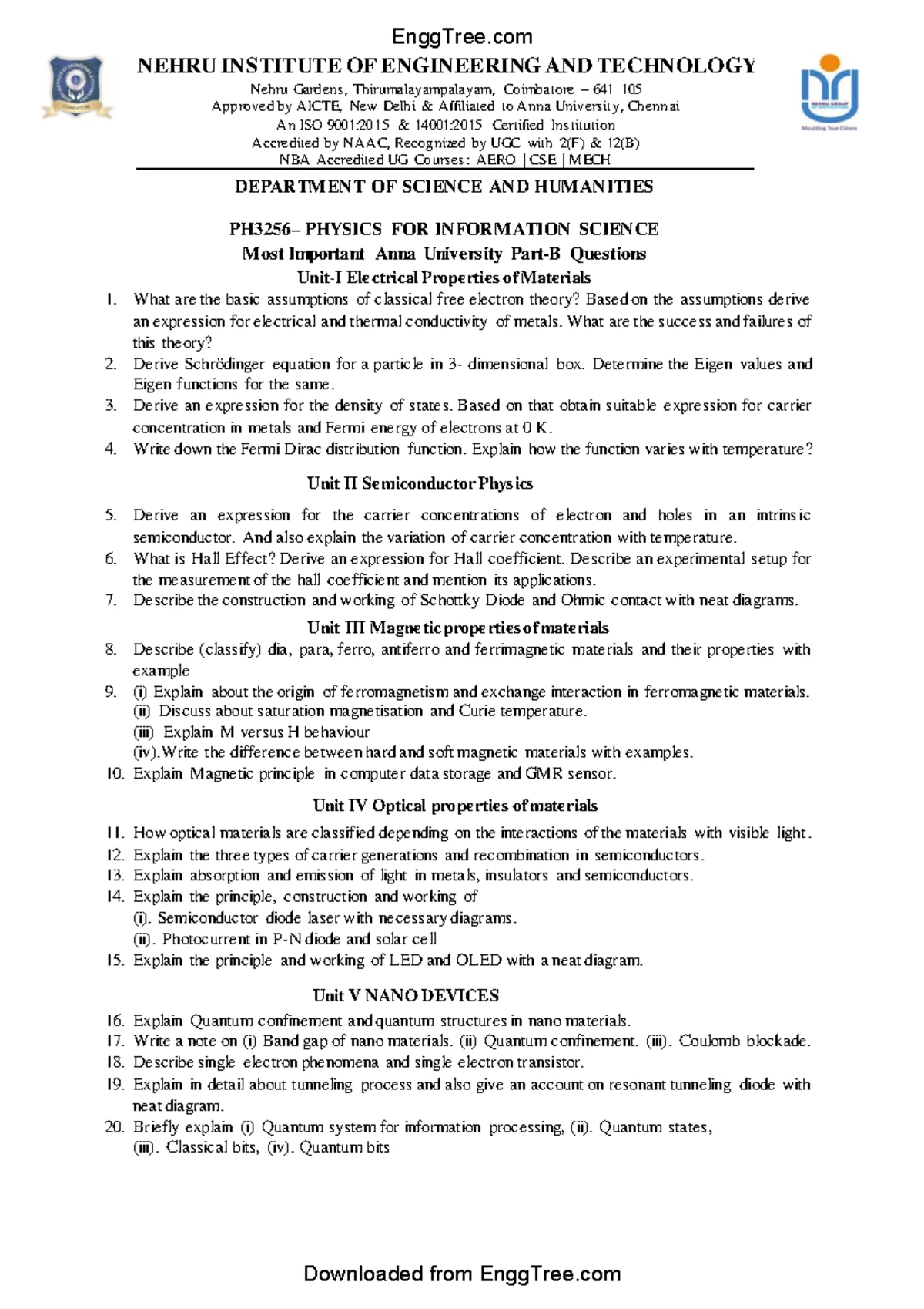 276 - BE8251 Basic Electrical and Electronics Engineering - 2 marks ...