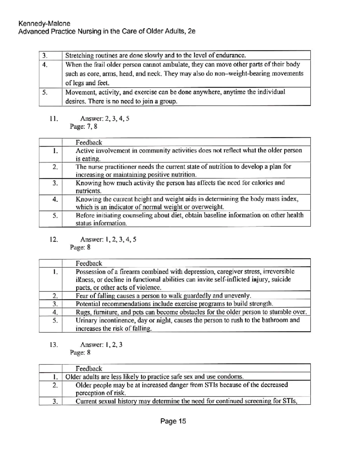 Quiz 8: Advanced Practice Nursing in Older Adults - Key Concepts - Studocu