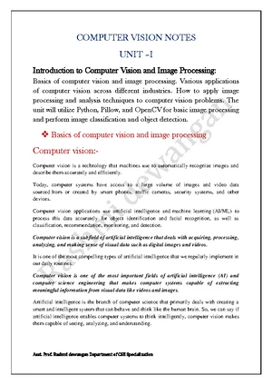 Computer Vision Unit 5: Prospects of CD Technologies in CV Applications ...