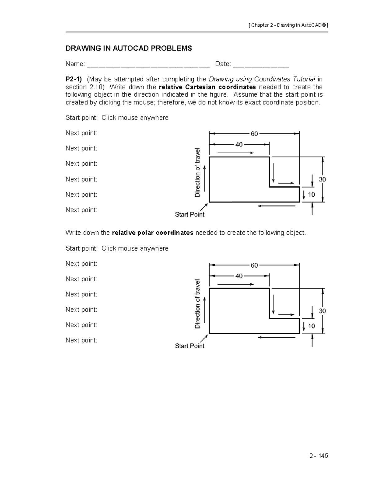 AutoCAD Drawing Practice - P2-1 & P2-2 Exercises - Studocu