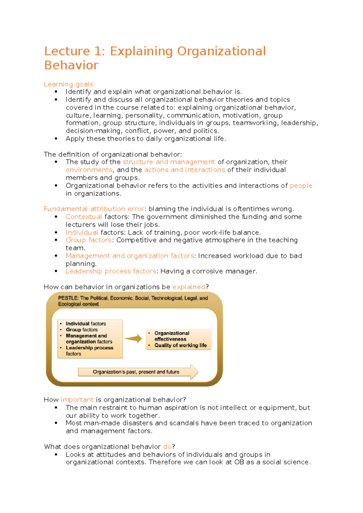 Organizational Behavior Midterm Study Guide: Key Concepts and Theories ...