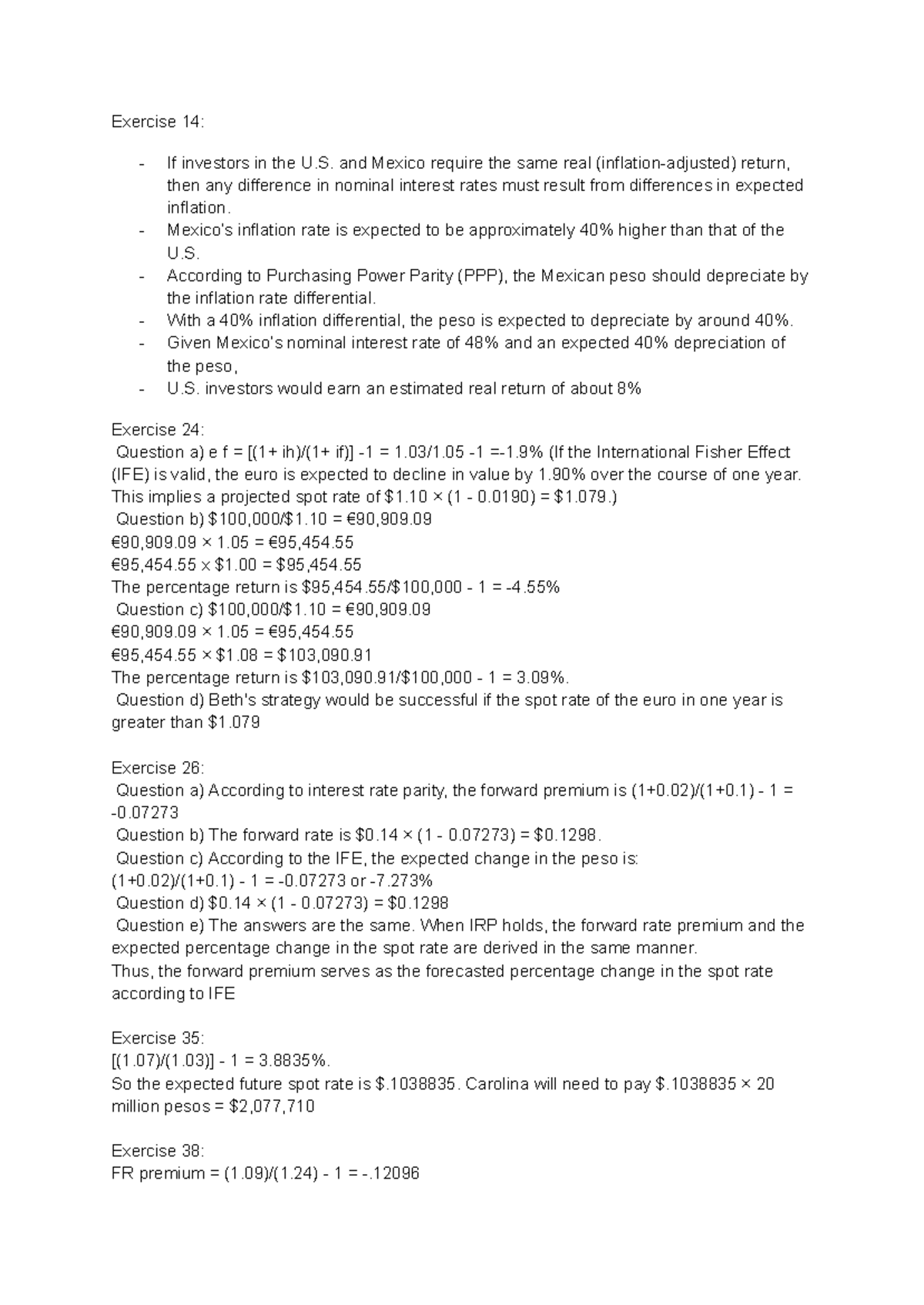 Assignments for Lesson 4: Interest Rates, Inflation, and Currency ...