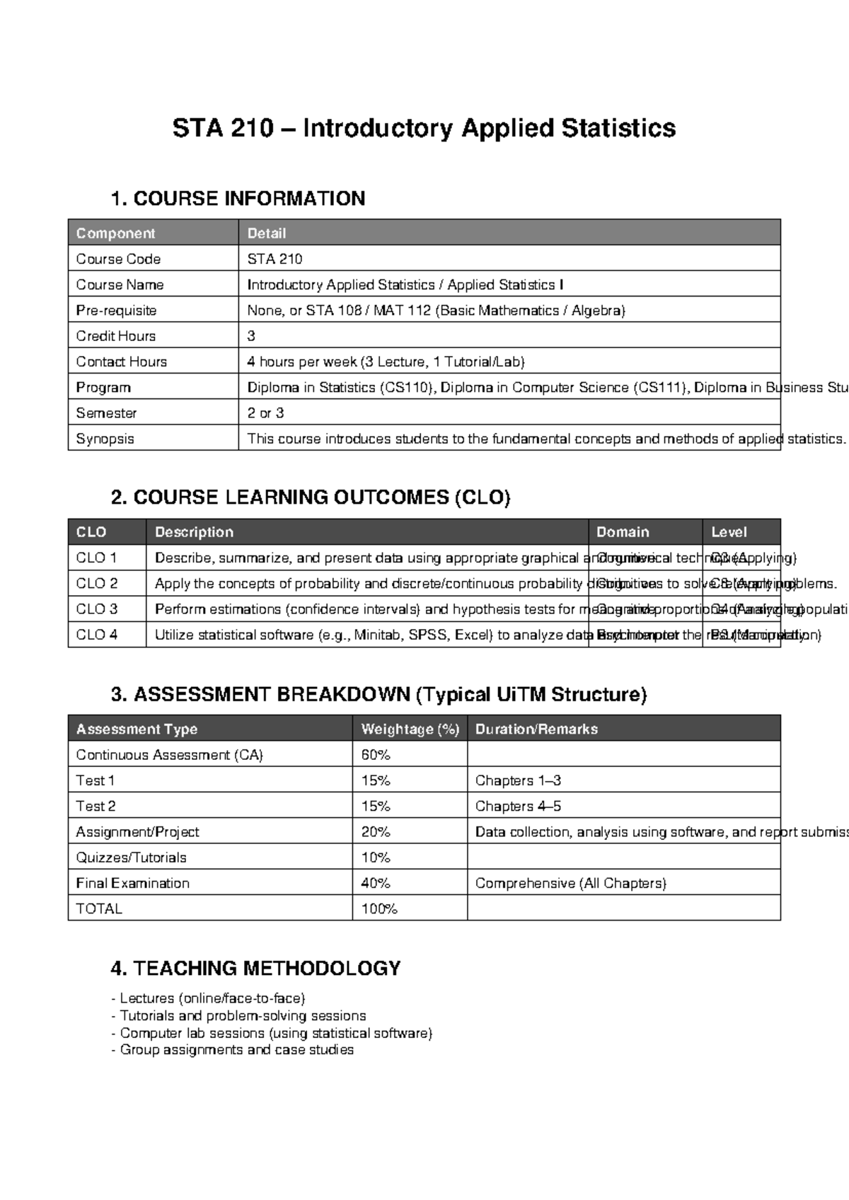 STA 210 Final Exam Review: Introductory Applied Statistics - Studocu