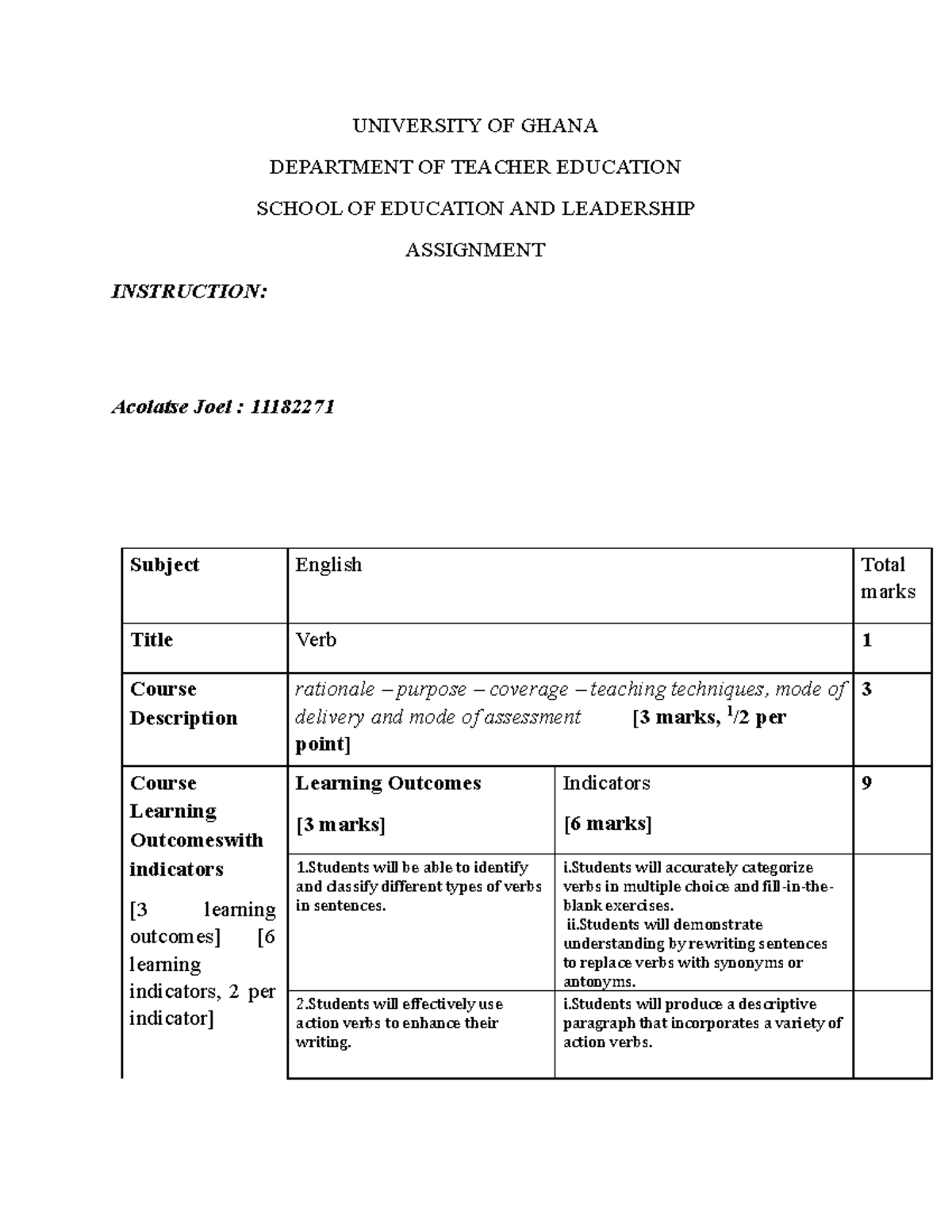 Curriculum Design 2: Final Assignment on English Language Teaching ...