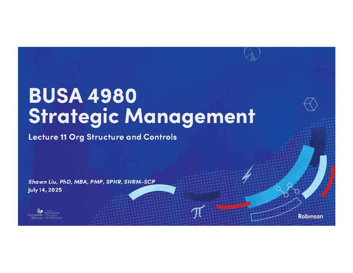 BUSA 4980 Lecture 9: Corporate Governance & Agency Theory Insights ...
