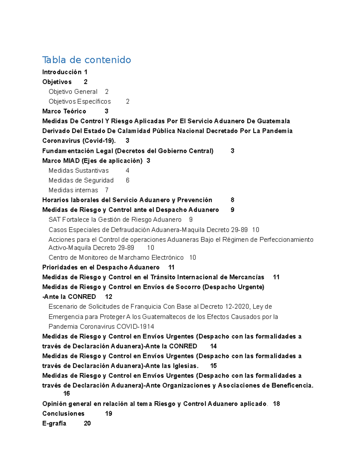 Medidas de Control y Riesgo Aduanero en Guatemala por COVID-19 - Document Preview