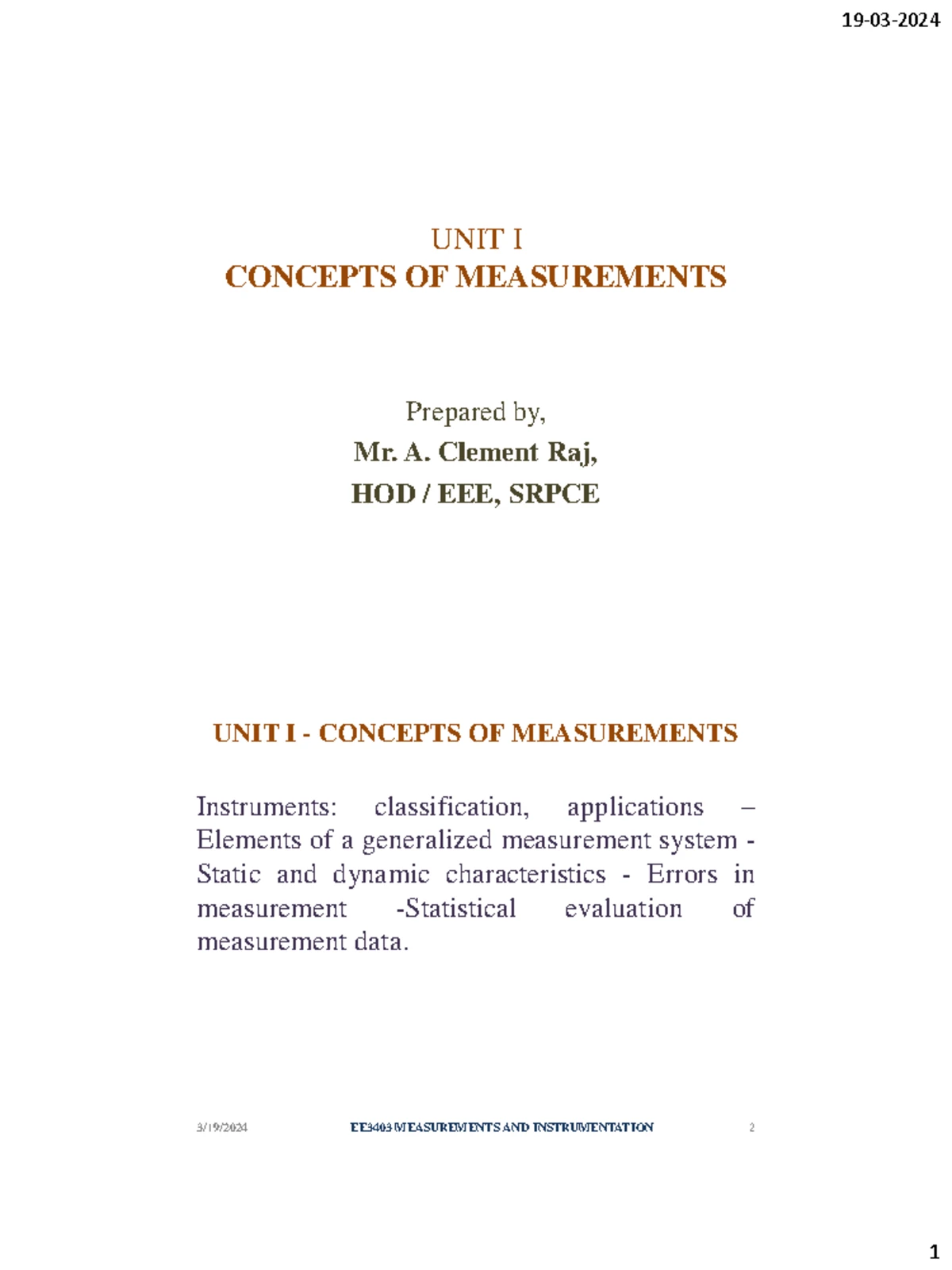 Syllabus - EI8551 ANALYTICAL INSTRUMENTS LT P C 3 0 0 3 COURSE ...