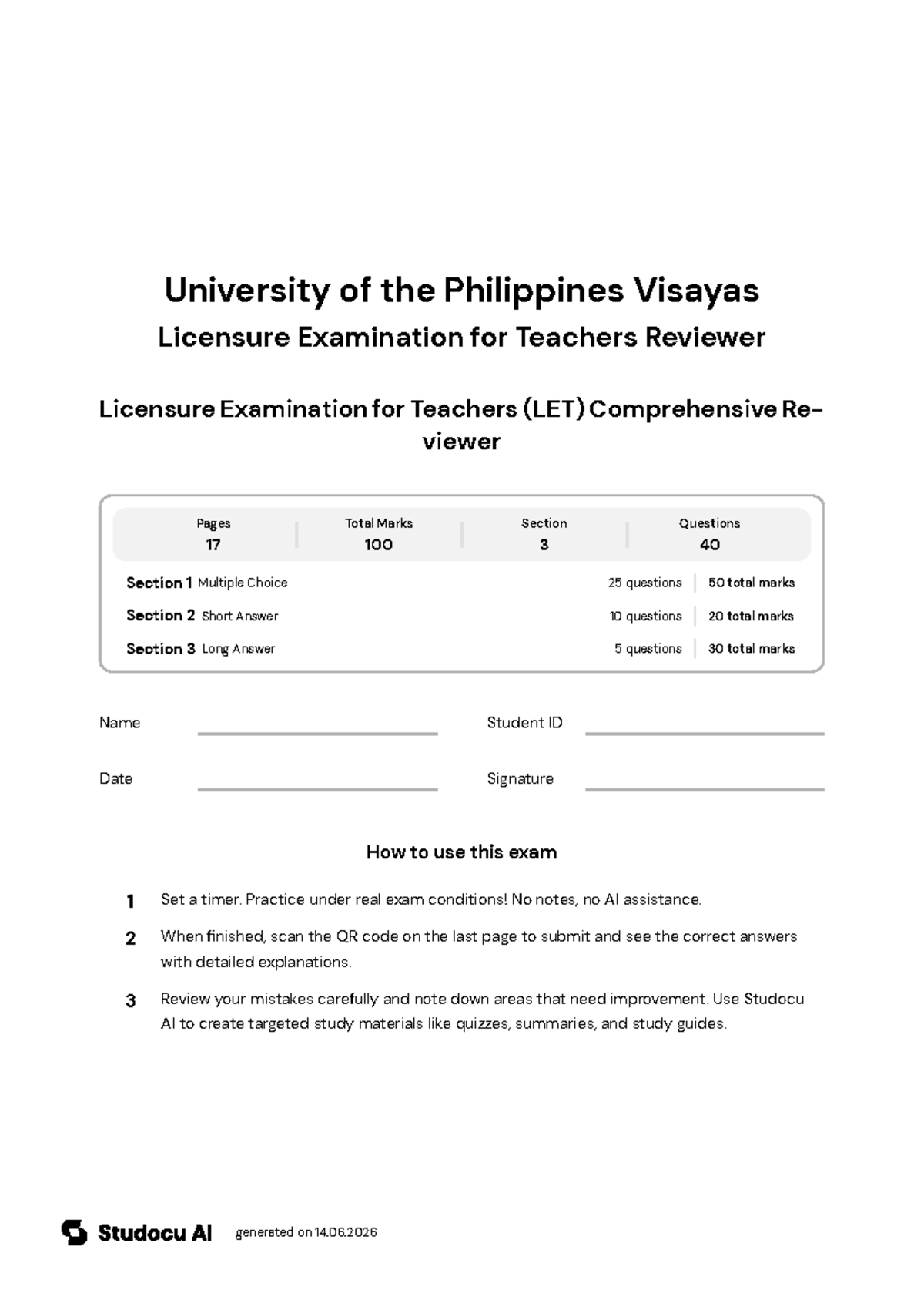 LET Comprehensive Reviewer: General & Professional Education - Studocu