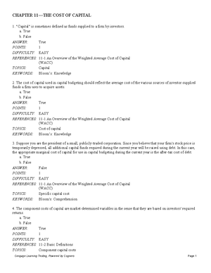 Chapter 12 THE Basics OF Capital Budgeting - 1. A firm should never ...