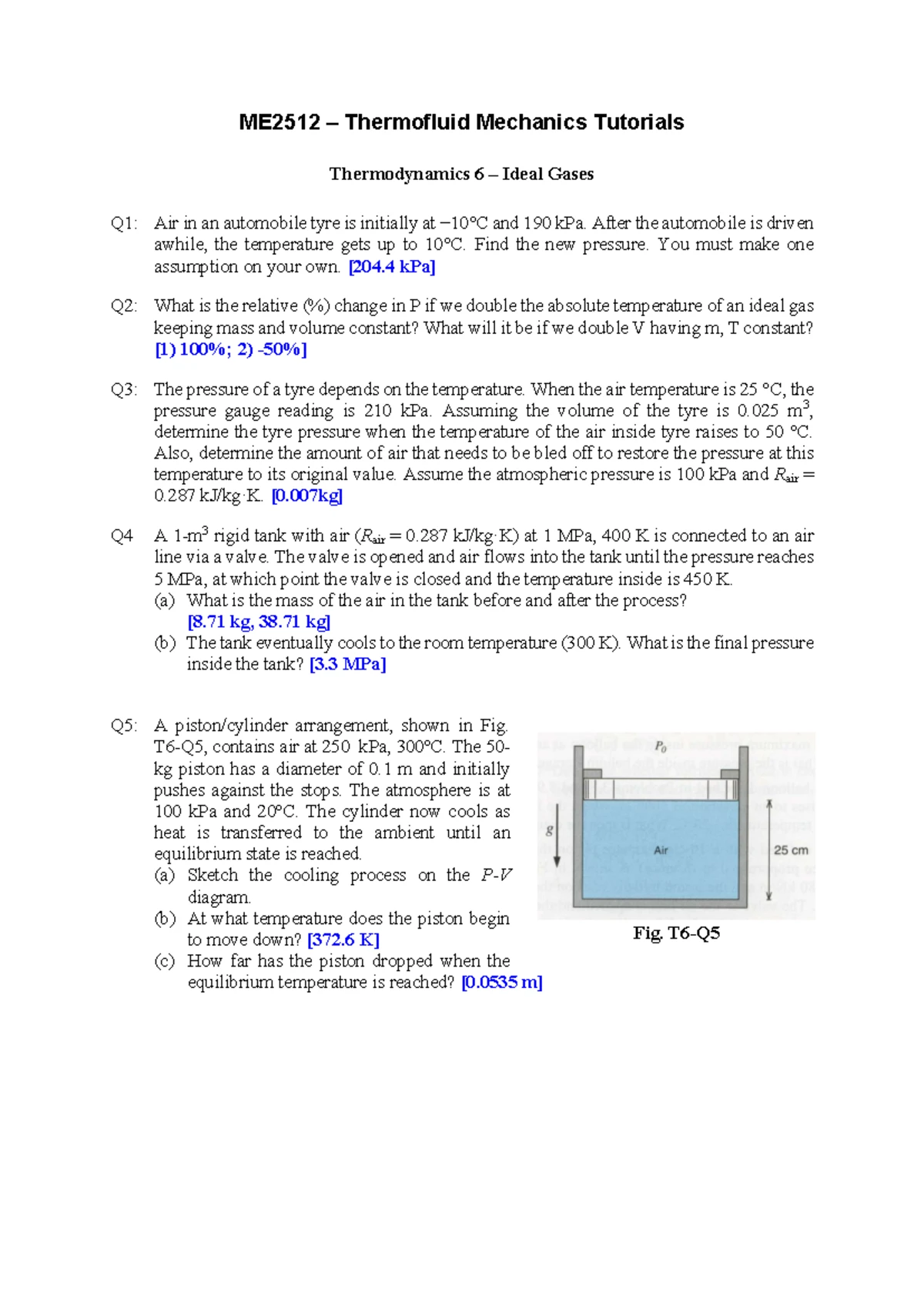 Tut 2 - Week 9 Thermofluid Mechanics Q&A Solutions - Studocu