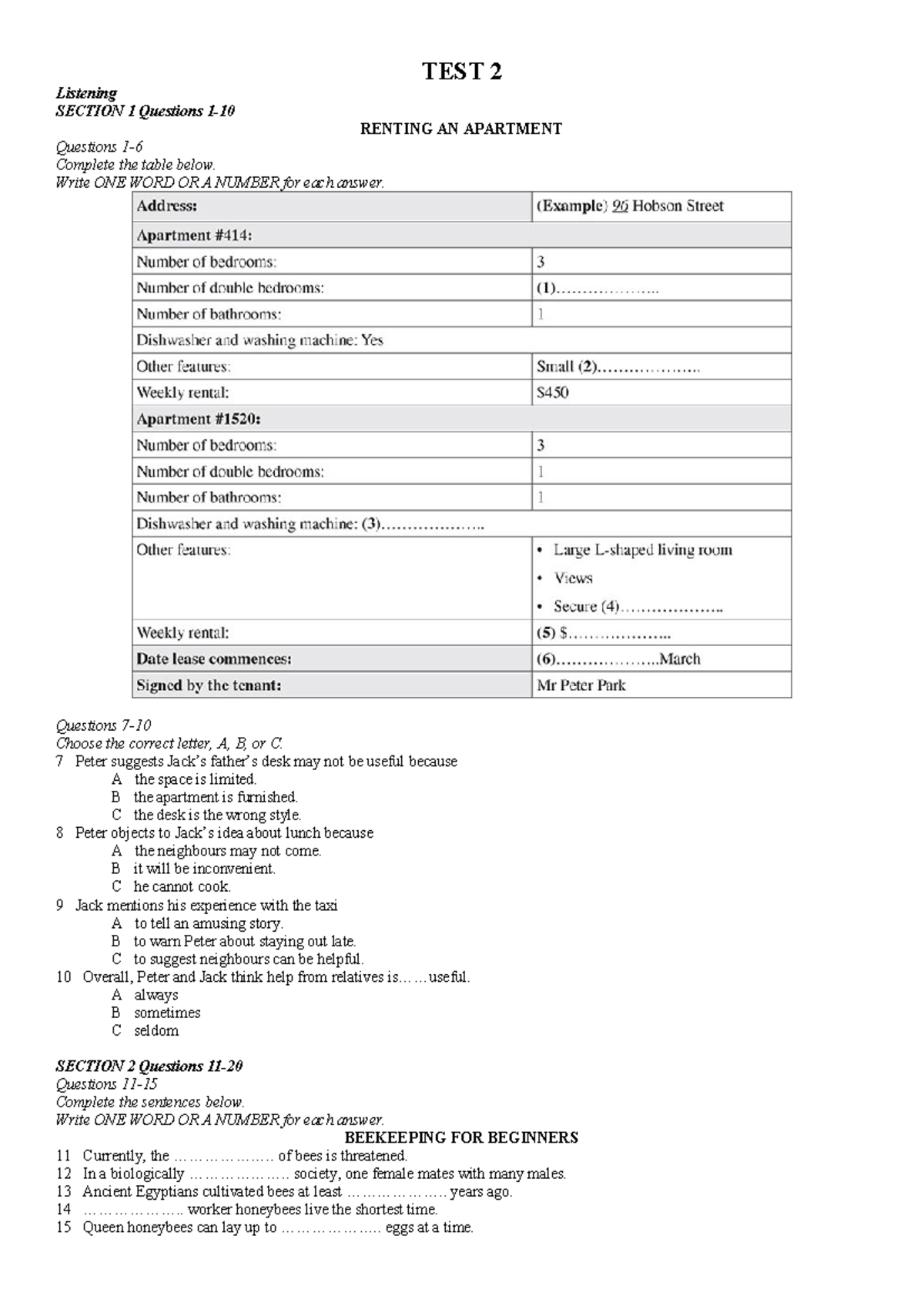 TEST 2 - Listening & Essay Writing Exam Review Notes - Studocu