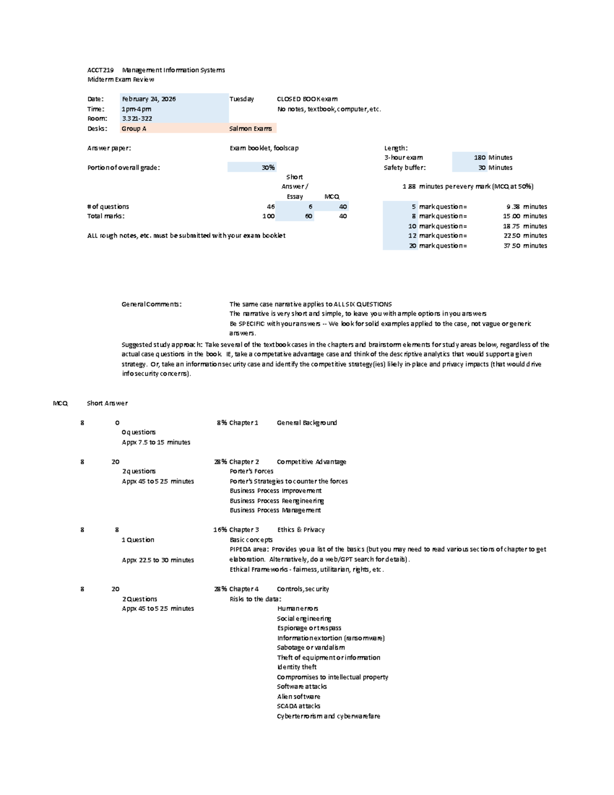 ACCT219 Management Information Systems Midterm Exam Study Guide - Studocu