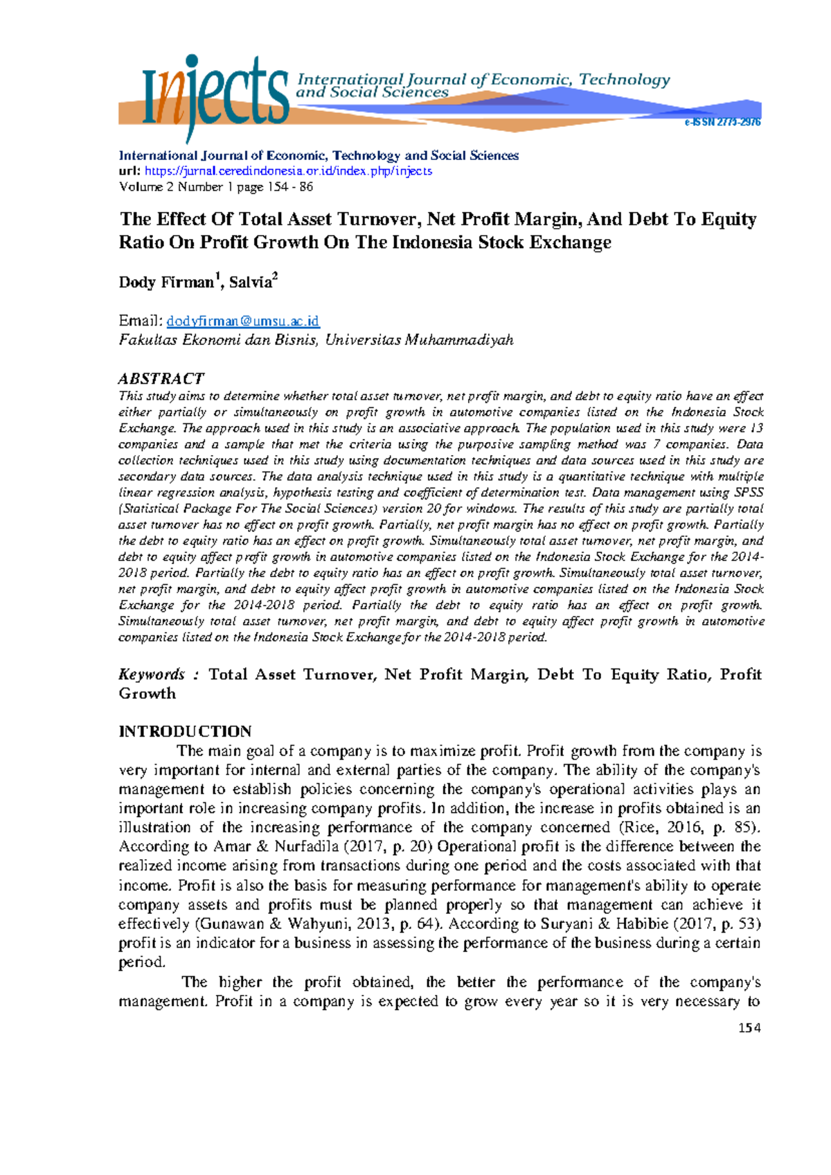 The Impact of Financial Ratios on Profit Growth in Automotive Firms ...