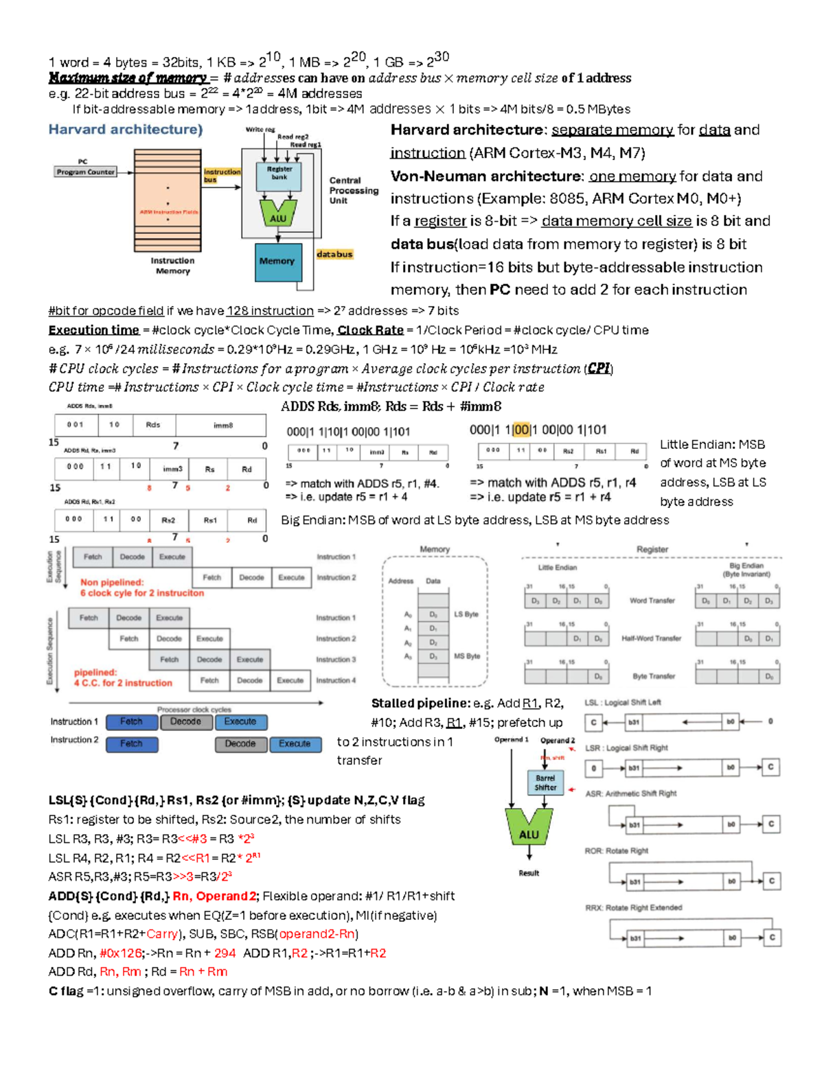 Midterm notes for COEN 317: Memory architecture and CPU cycles - Studocu