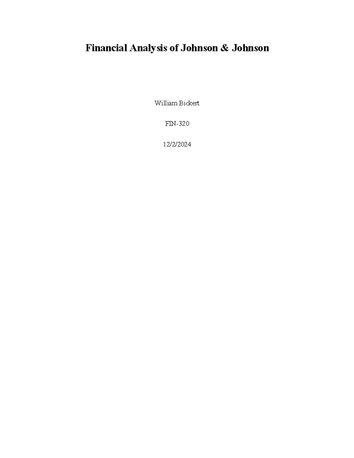 Financial Analysis of Johnson & Johnson (J&J) Q3 2023 Ratios - Studocu