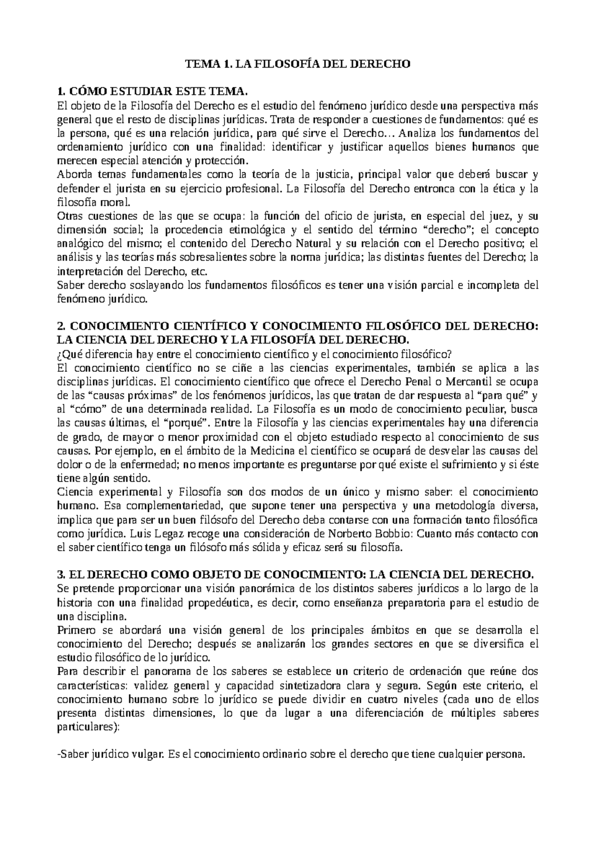 TGD 1 - Resumen de la Filosofía del Derecho y sus Fundamentos - Studocu
