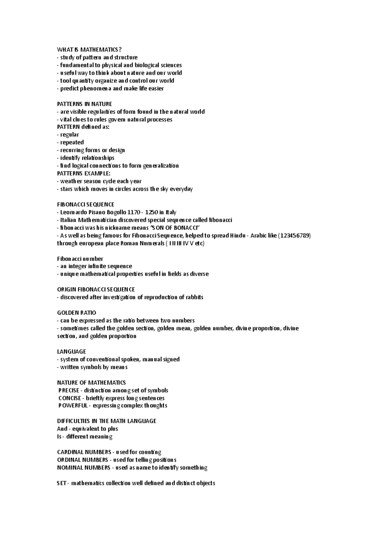 Mathematics (MATH 101): Comprehensive Reviewer & Key Concepts Guide ...