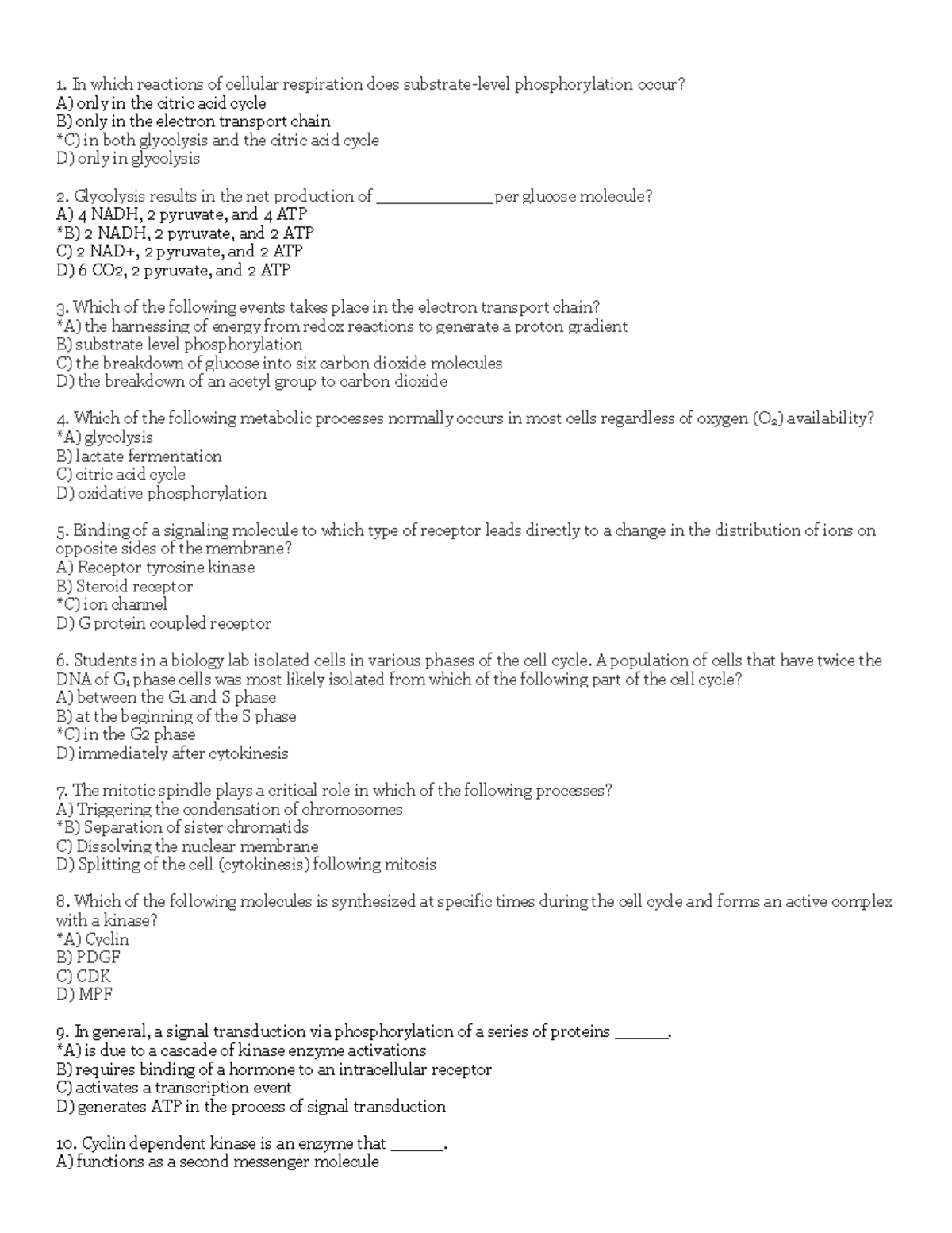 Bio 101 Exam 2 Study Guide with Answer Key (2020) - Studocu