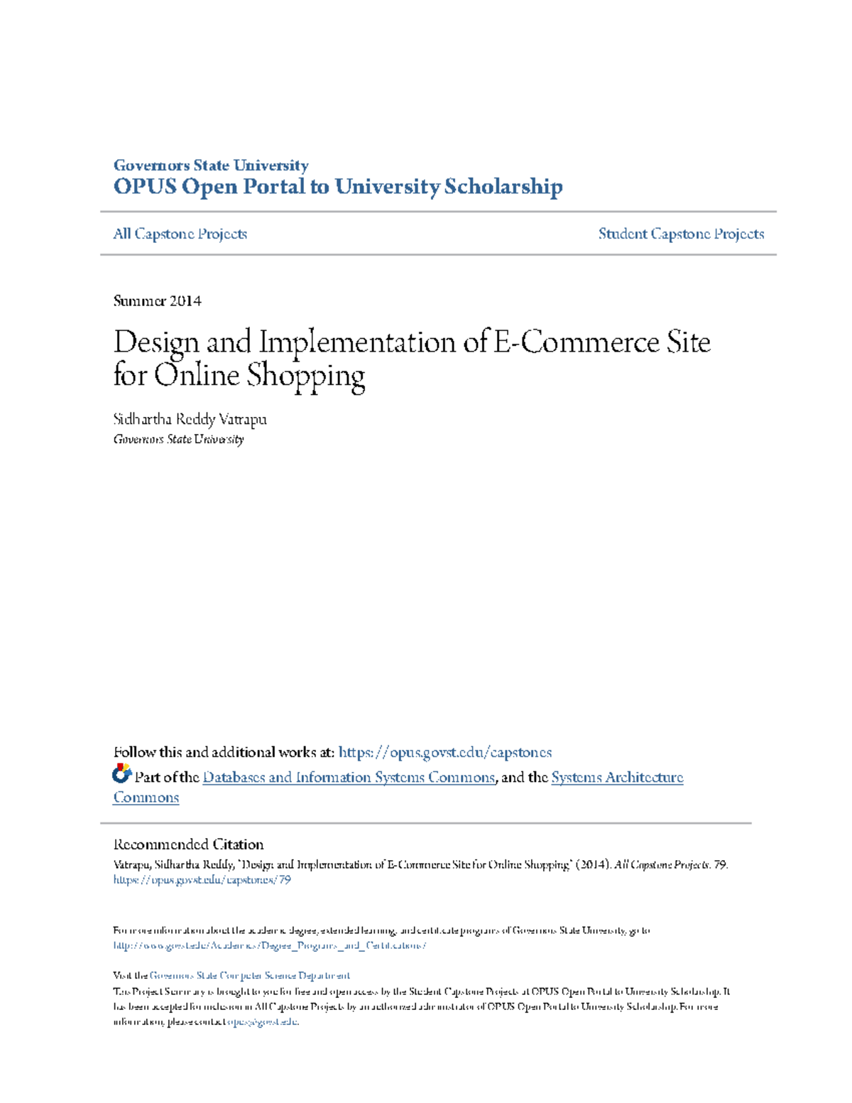 Design and Implementation of E-Commerce Site for Online Shopping ...