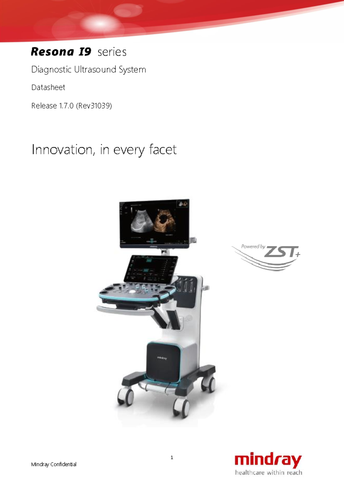 Resona I9 Series Diagnostic Ultrasound System Datasheet v1.7.0 - Studocu