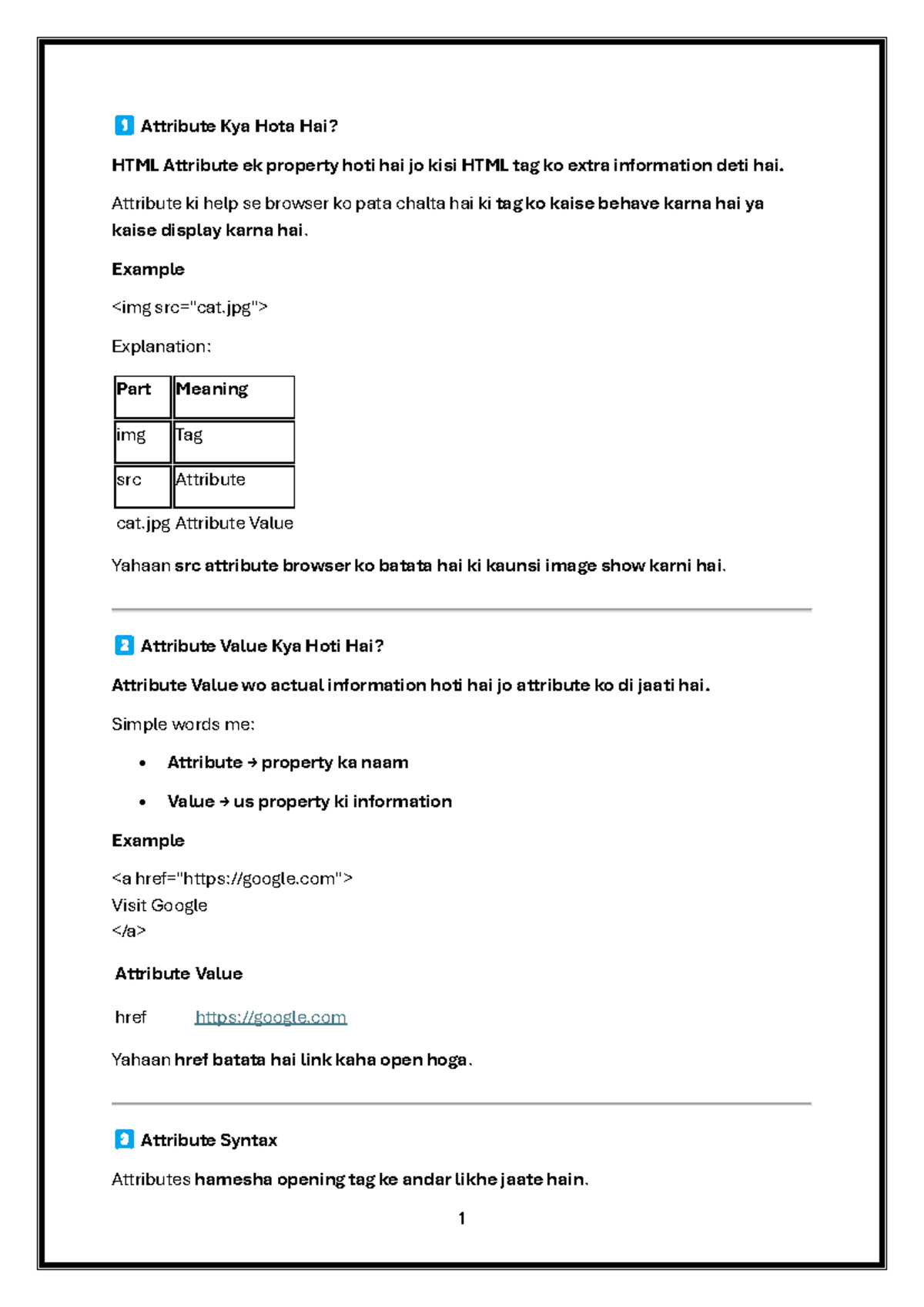 HTML Lecture 3 Notes: Understanding Attributes in Depth - Studocu