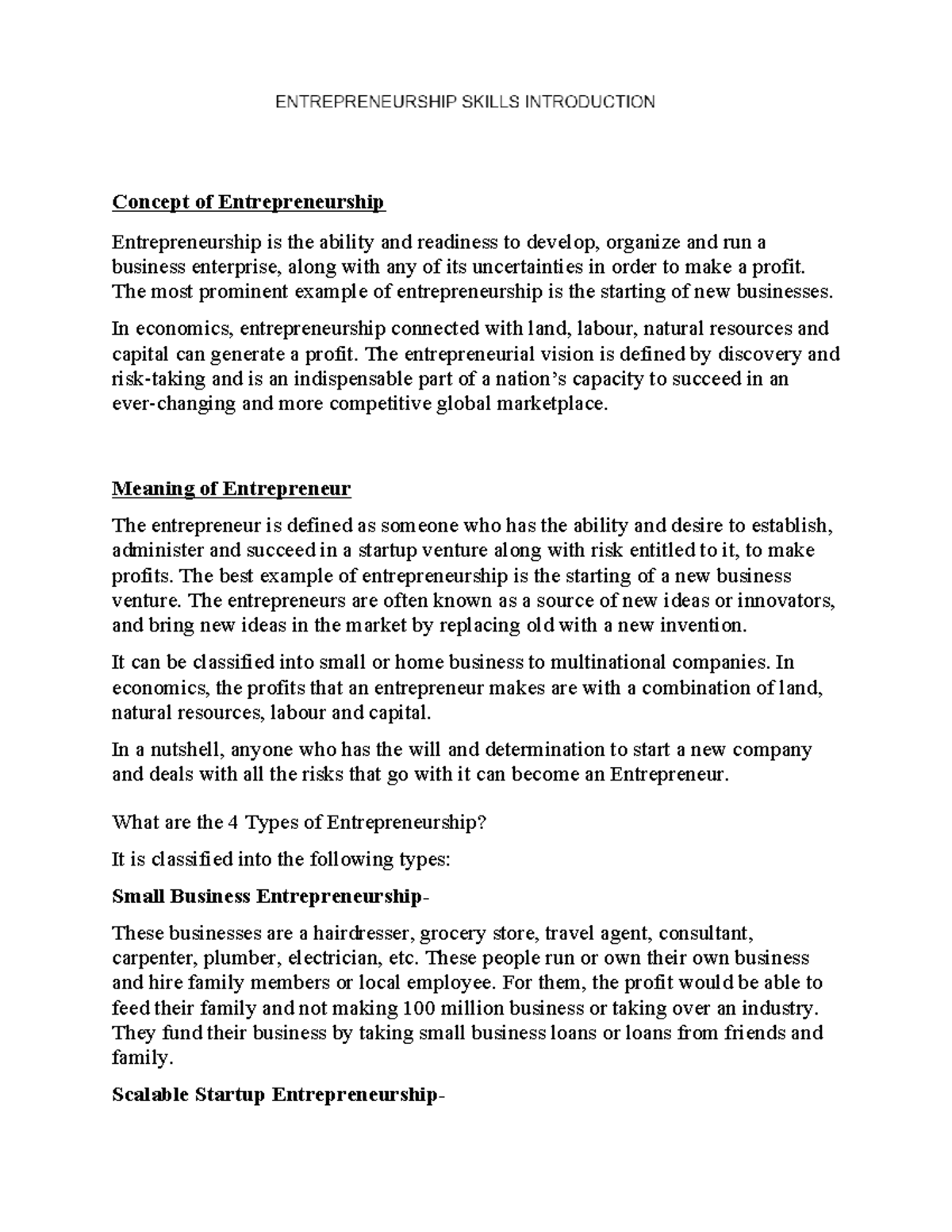 ETP 3rd Sem - Entrepreneurship Module 1: Concepts & Characteristics ...