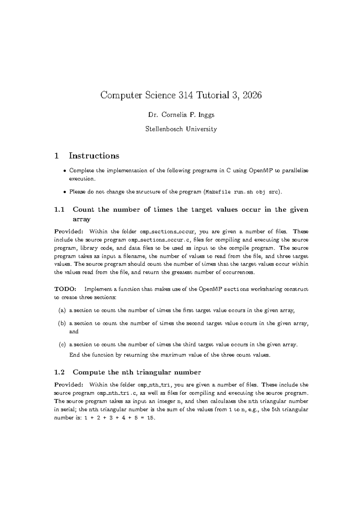 CS 314 Tutorial 3: OpenMP Parallel Programming Tasks - Studocu