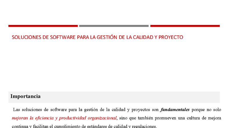 SOLUCIONES DE SOFTWARE PARA GESTIÓN DE CALIDAD Y PROYECTOS - ISO 9001: ...